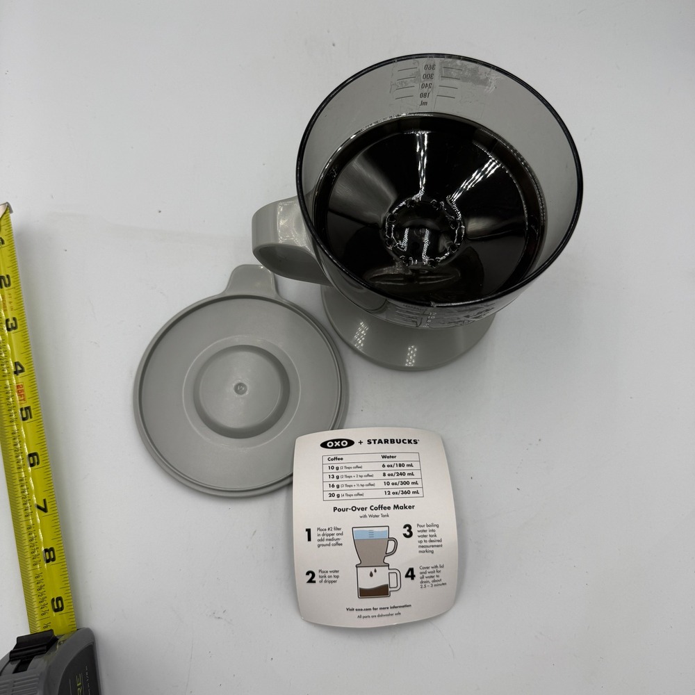 OXO Starbucks Pour-Over Coffee Maker 12oz Grey Water Tank Dripper - Picture 12 of 12